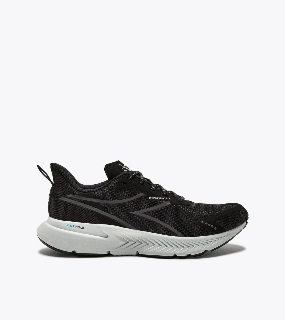 NEW DIADORA men's mythos blushield volo 4 hip sneaker in black silver